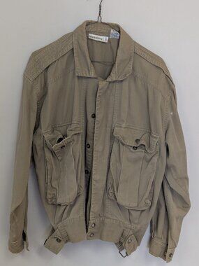 Variations Tan Jacket Military Style Grunge Jacket Streetwear Vintage 2000s Coat